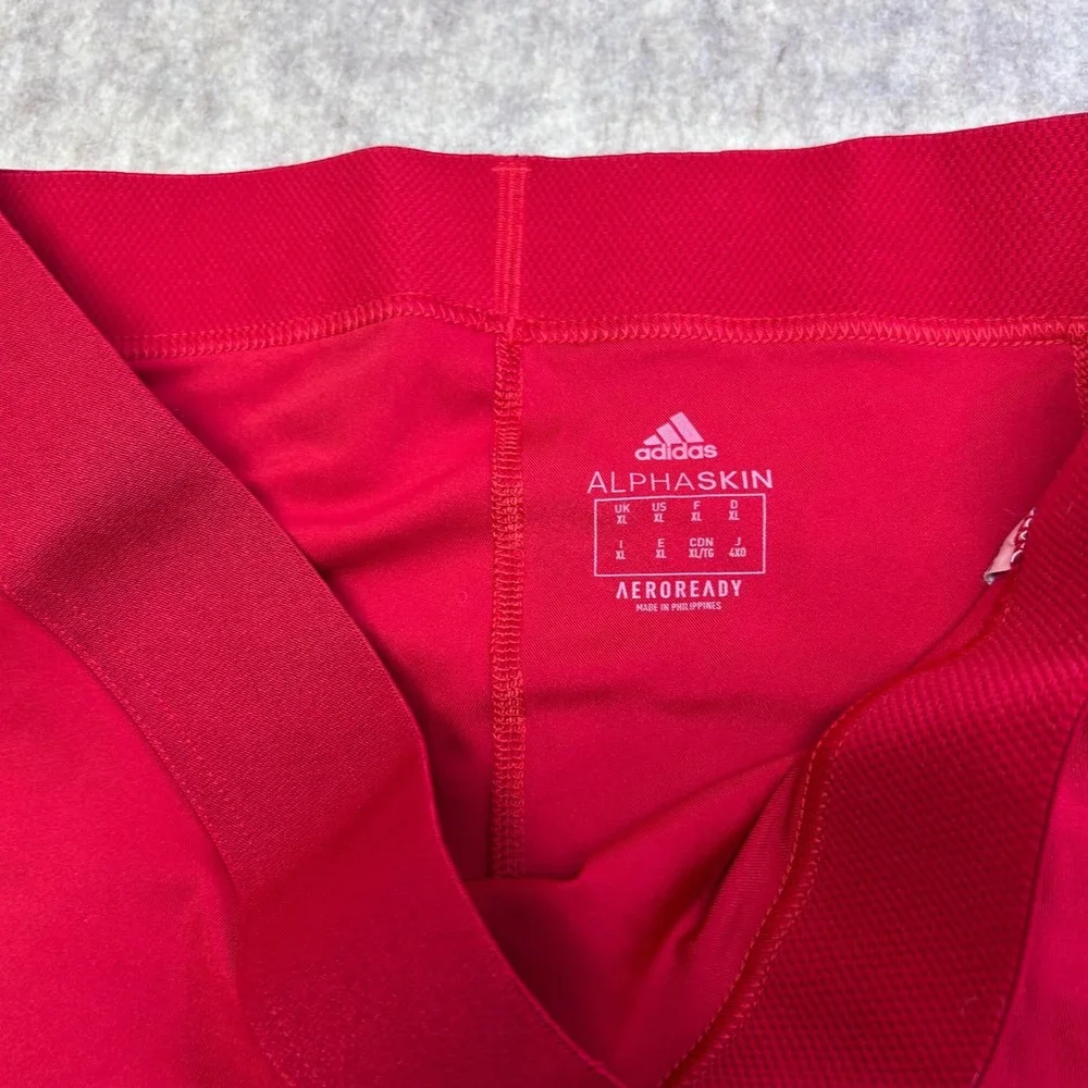 Adidas Alphaskin Aeroready Men's Red Athletic Compression Leggings Tights XL‎